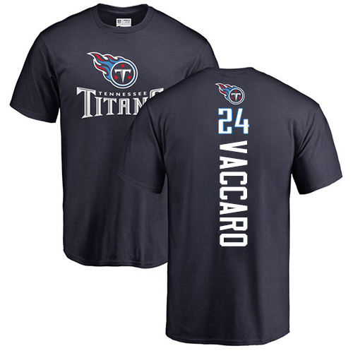 Tennessee Titans Men Navy Blue Kenny Vaccaro Backer NFL Football #24 T Shirt